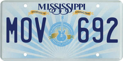 MS license plate MOV692