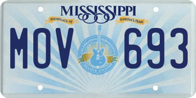 MS license plate MOV693