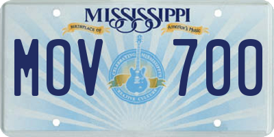 MS license plate MOV700