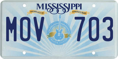 MS license plate MOV703