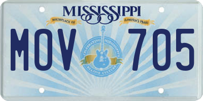 MS license plate MOV705