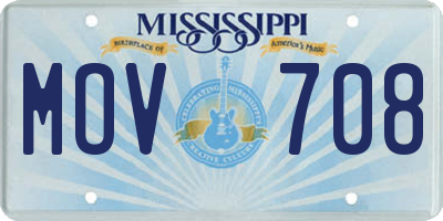 MS license plate MOV708