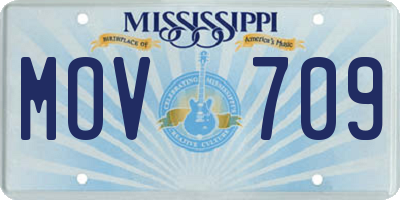 MS license plate MOV709