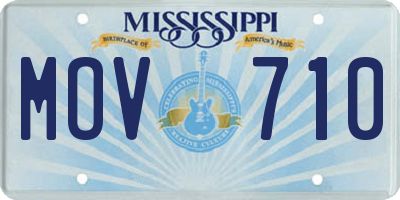 MS license plate MOV710