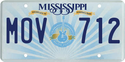 MS license plate MOV712