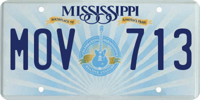 MS license plate MOV713