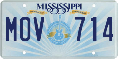 MS license plate MOV714