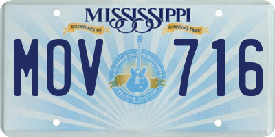 MS license plate MOV716