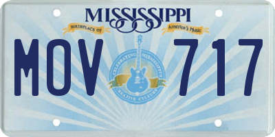 MS license plate MOV717
