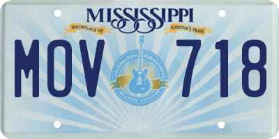 MS license plate MOV718