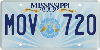 MS license plate MOV720