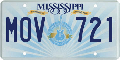 MS license plate MOV721