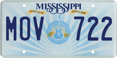 MS license plate MOV722