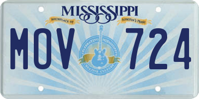 MS license plate MOV724