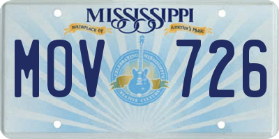 MS license plate MOV726