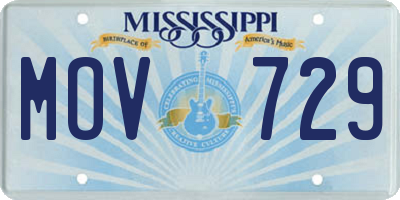 MS license plate MOV729