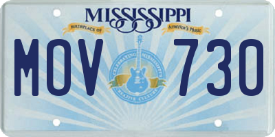 MS license plate MOV730