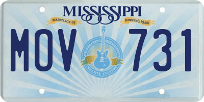 MS license plate MOV731
