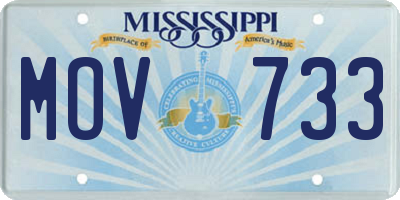 MS license plate MOV733