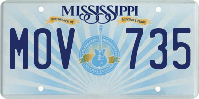 MS license plate MOV735
