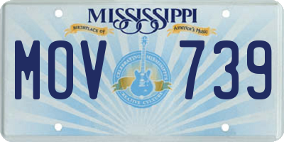 MS license plate MOV739