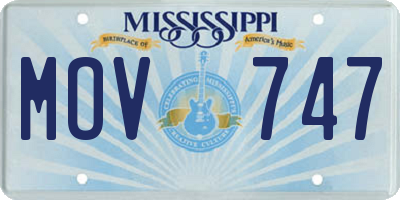 MS license plate MOV747