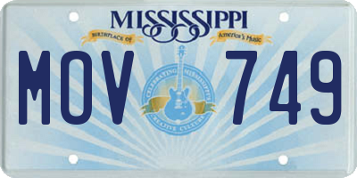 MS license plate MOV749