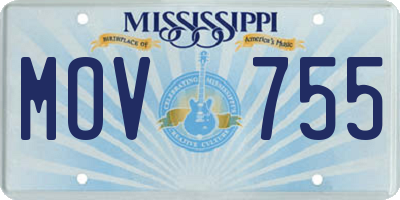 MS license plate MOV755