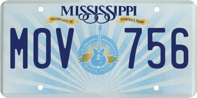 MS license plate MOV756