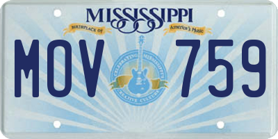 MS license plate MOV759