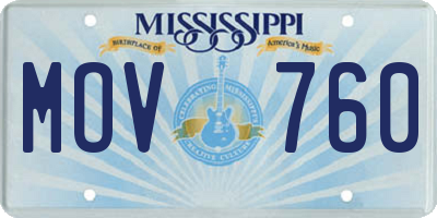 MS license plate MOV760