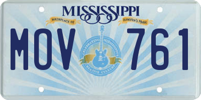 MS license plate MOV761