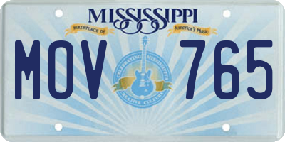 MS license plate MOV765