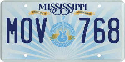 MS license plate MOV768