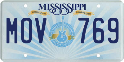 MS license plate MOV769