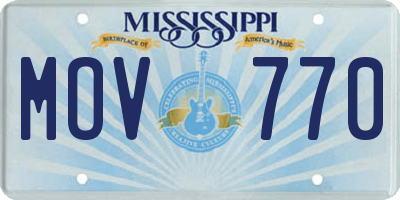 MS license plate MOV770