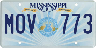 MS license plate MOV773