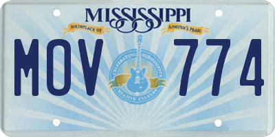 MS license plate MOV774
