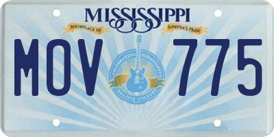 MS license plate MOV775