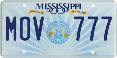 MS license plate MOV777