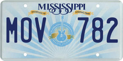 MS license plate MOV782