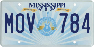 MS license plate MOV784