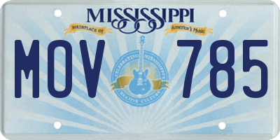 MS license plate MOV785