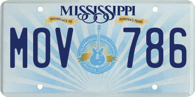 MS license plate MOV786