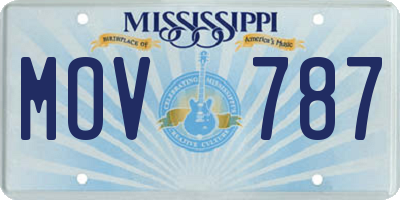 MS license plate MOV787