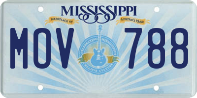 MS license plate MOV788