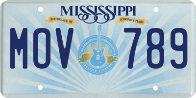 MS license plate MOV789