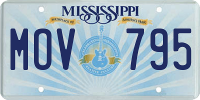 MS license plate MOV795
