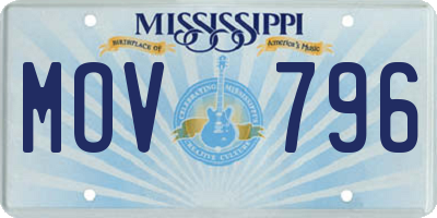 MS license plate MOV796