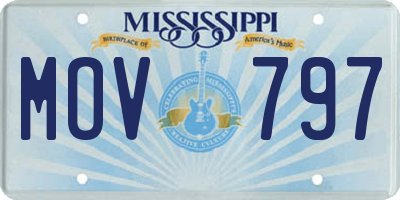 MS license plate MOV797
